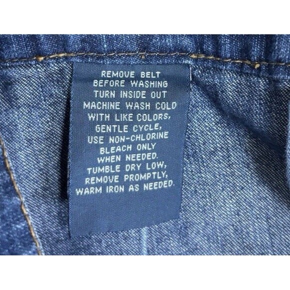 Denim Pleated Belted Mini Skirt Girls Sz 10 Medium Wash Y2K Academia Casual - Picture 5 of 9